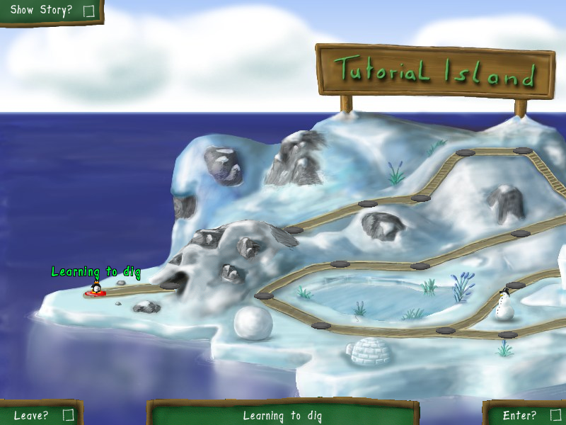 Pingus (Windows) screenshot: Training island