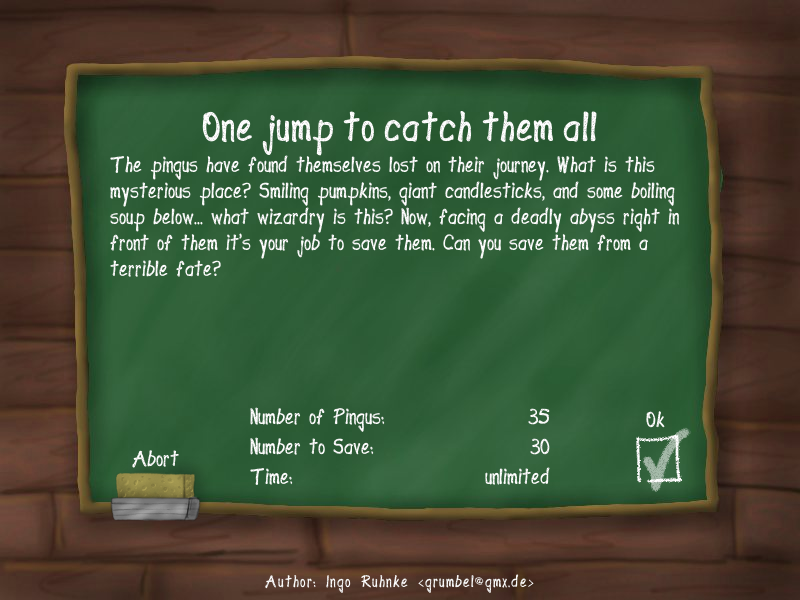 Pingus (Windows) screenshot: Level introduction