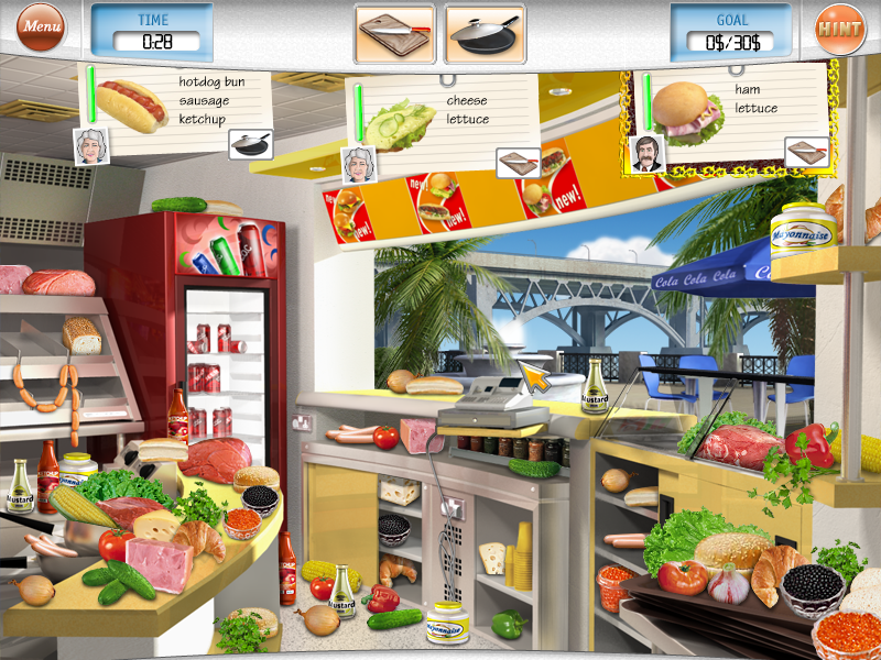 Gourmania (Windows) screenshot: Fast food