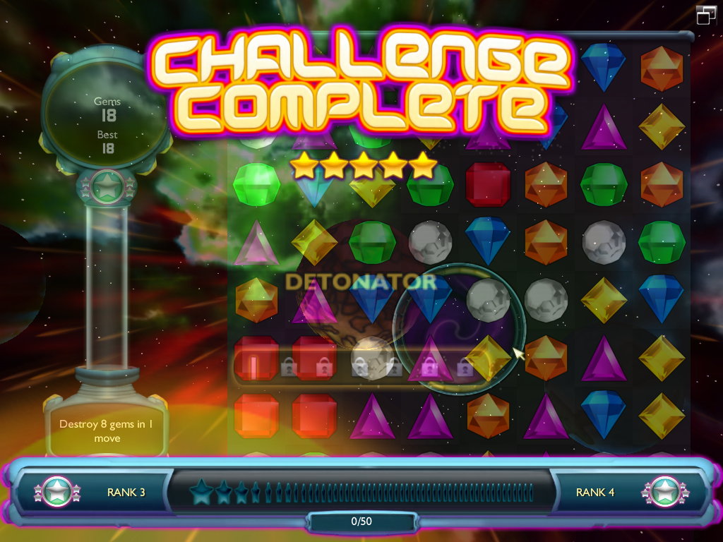 Bejeweled: Twist (Windows) screenshot: Challenge complete