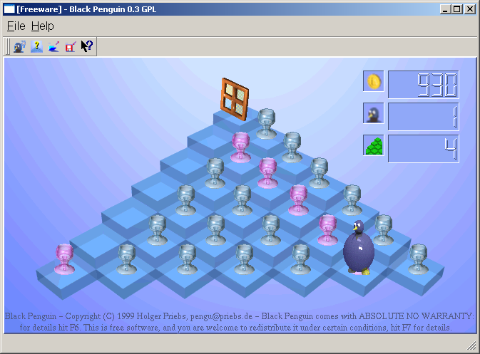 Black Penguin (Windows) screenshot: These cups need to be touched twice before being collected
