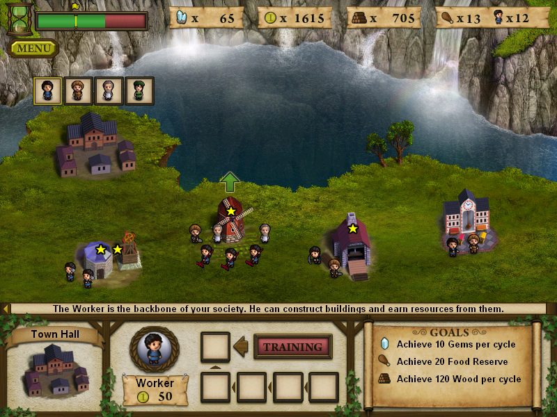 Forgotten Lands: First Colony (Windows) screenshot: Waterfalls
