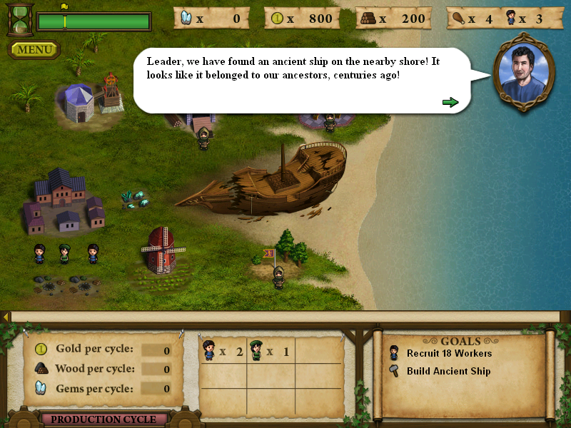 Forgotten Lands: First Colony (Windows) screenshot: The ship needs repair.