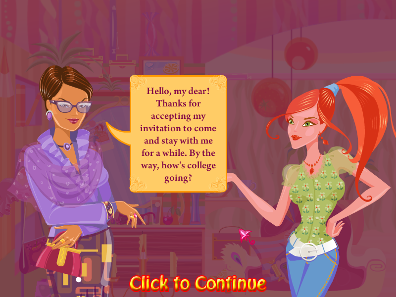 Fashion Apprentice (Windows) screenshot: Introduction - Anna and her aunt