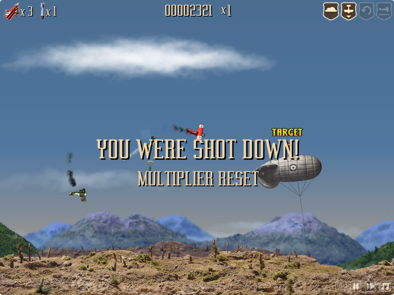 Dogfight 2: The Great War (Browser) screenshot: They got me.