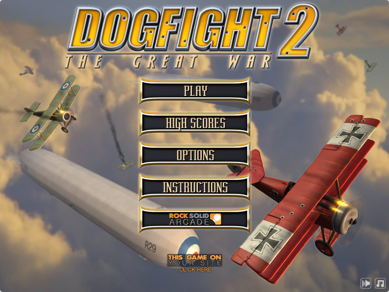 Dogfight 2: The Great War (Browser) screenshot: Main Menu.