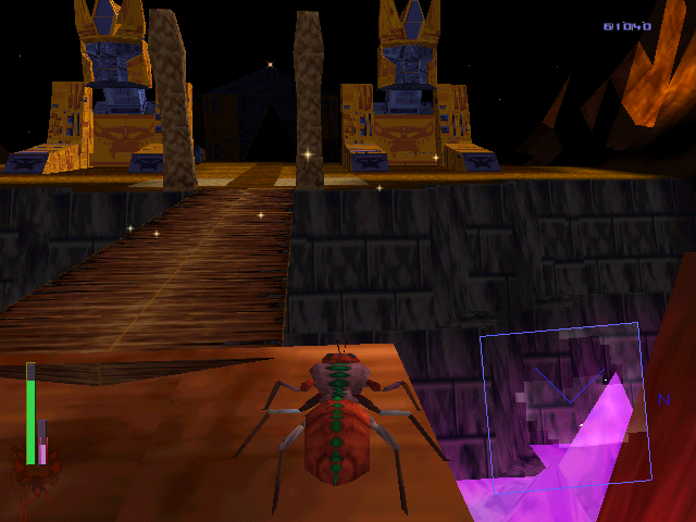 Beast Wars: Transformers (Windows) screenshot: Inferno is entering Cheetor's base for a showdown.