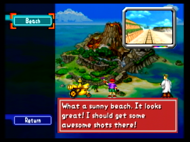 Pokémon Snap (Wii) screenshot: Selecting an area on the island.