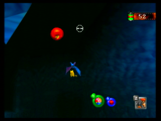 Pokémon Snap (Wii) screenshot: Trying to save a pikachu with an apple.