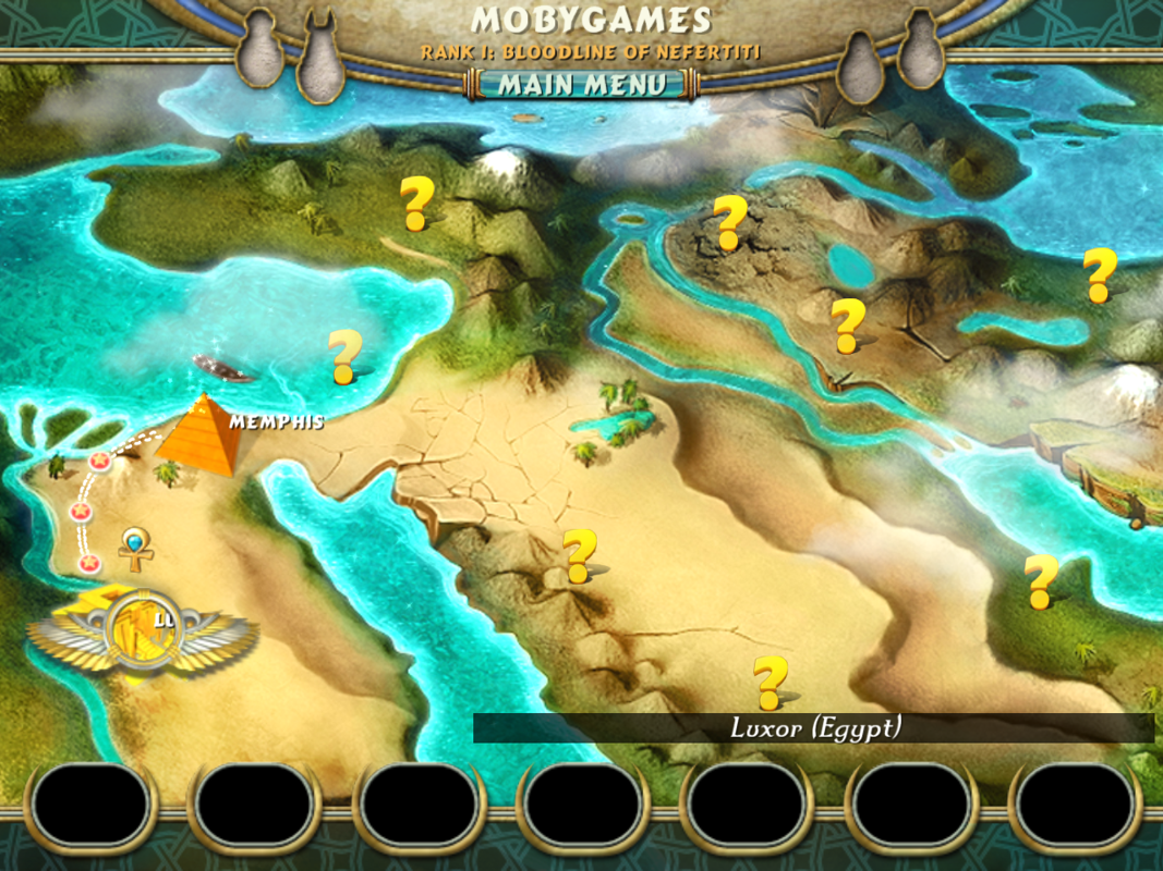 Luxor: Quest for the Afterlife (Windows) screenshot: Ancient Egypt map