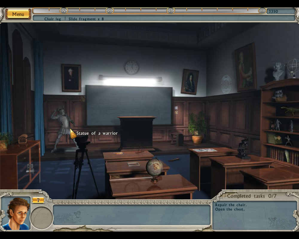 Alabama Smith in Escape from Pompeii (Windows) screenshot: Classroom