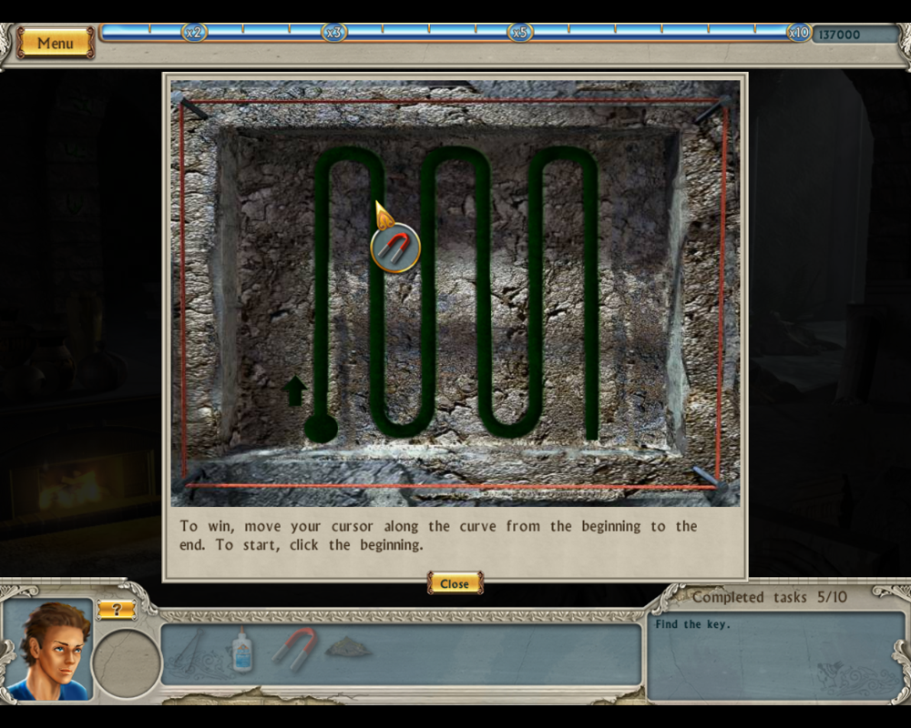 Alabama Smith in Escape from Pompeii (Windows) screenshot: Magnet puzzle