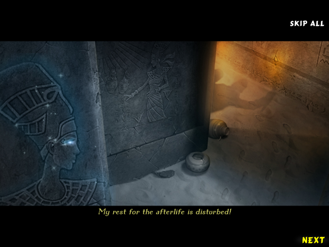 Luxor: Quest for the Afterlife (Windows) screenshot: Thieves entering the tomb.