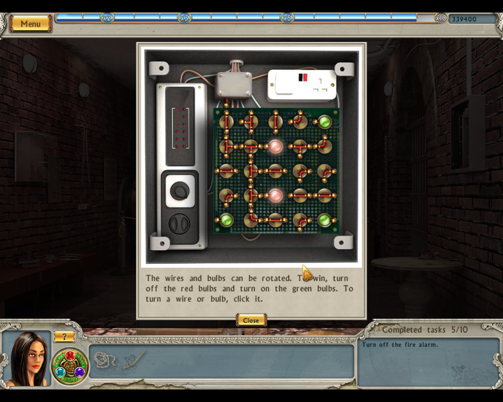 Alabama Smith in Escape from Pompeii (Windows) screenshot: Circuit puzzle