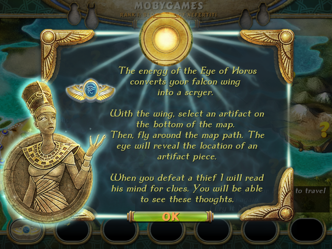 Luxor: Quest for the Afterlife (Windows) screenshot: Eye of Horus instructions
