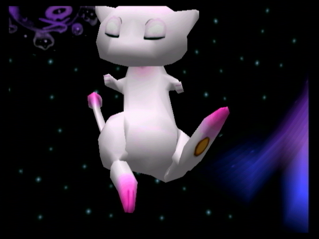 Pokémon Snap (Wii) screenshot: Mew dancing the night away.