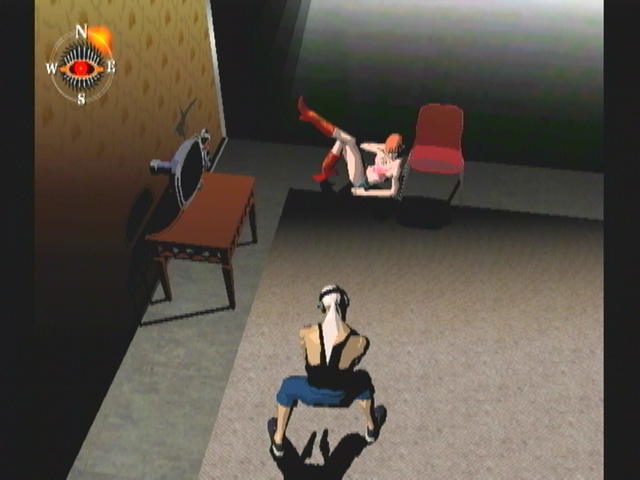 Killer7 (GameCube) screenshot: Samatha in her street clothes.