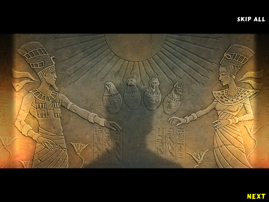 Luxor: Quest for the Afterlife (Windows) screenshot: Akhenaten and Nefertiti