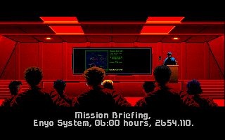 Wing Commander (DOS) screenshot: Mission Briefing