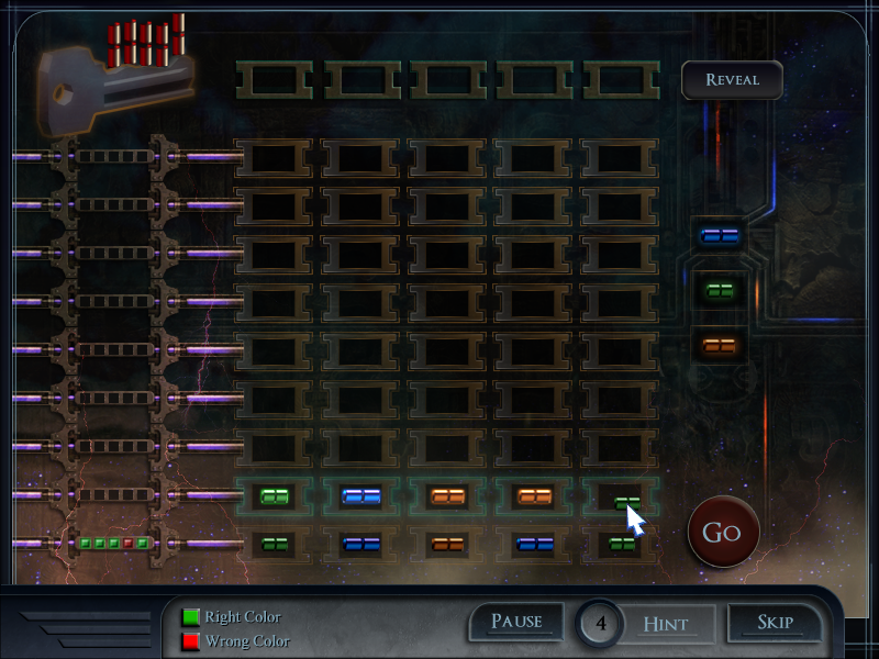 Nocturnal: Boston Nightfall (Windows) screenshot: Lock-picking <moby game="Codebreaker">Master Mind</moby> game.