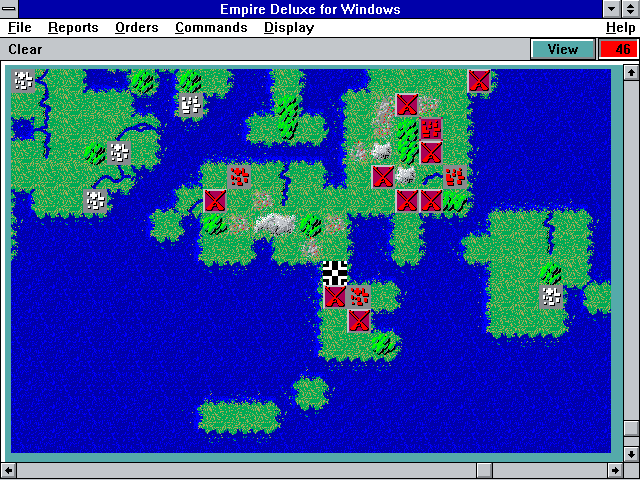 Empire Deluxe (Windows 16-bit) screenshot: ...or expand a single region to crystal clarity.