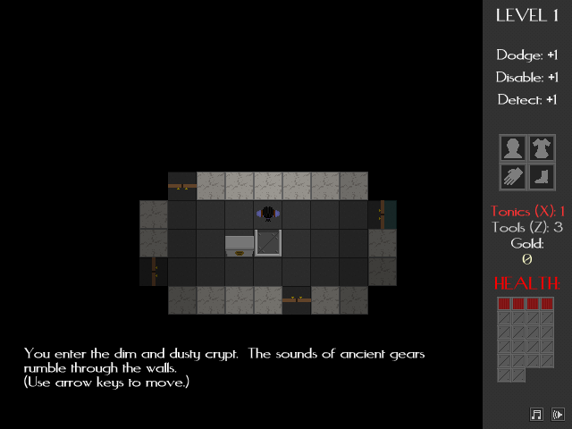 Necropolis (Browser) screenshot: Start of the game