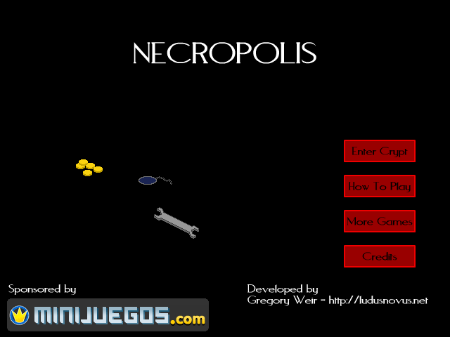 Necropolis (Browser) screenshot: Main menu