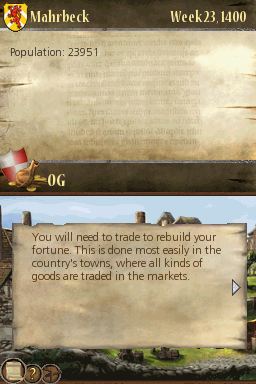 The Guild DS (Nintendo DS) screenshot: Enter town