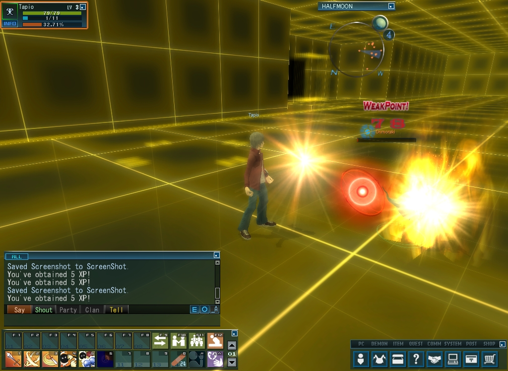 Megami Tensei Online: Imagine (Windows) screenshot: "Agi", very efficient against this demon.