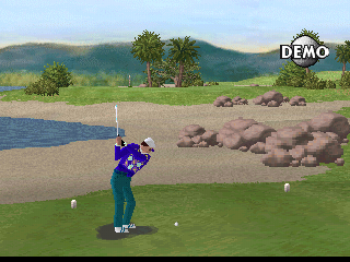 VR Golf '97 (PlayStation) screenshot: Demo (default screen position)
