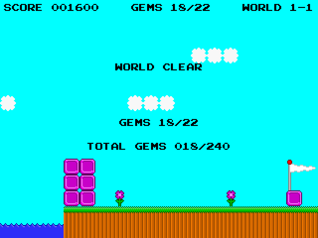 Eversion (Windows) screenshot: First world completed.