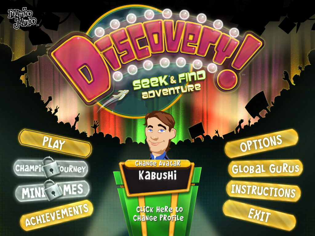Discovery! Seek & Find Adventure (Windows) screenshot: Main menu