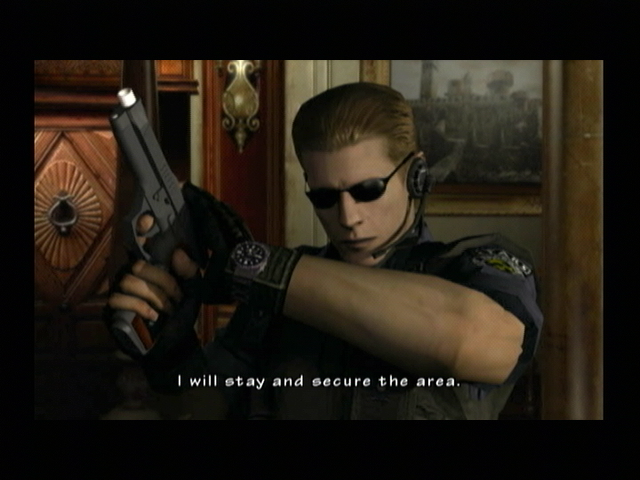 Resident Evil: The Umbrella Chronicles (Wii) screenshot: Wesker... will secure the foyer.