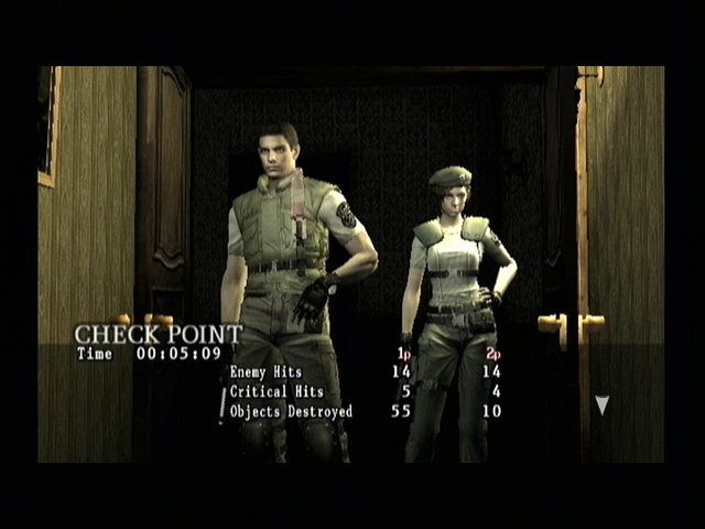 Resident Evil: The Umbrella Chronicles (Wii) screenshot: Checkpoints are for casual moments.