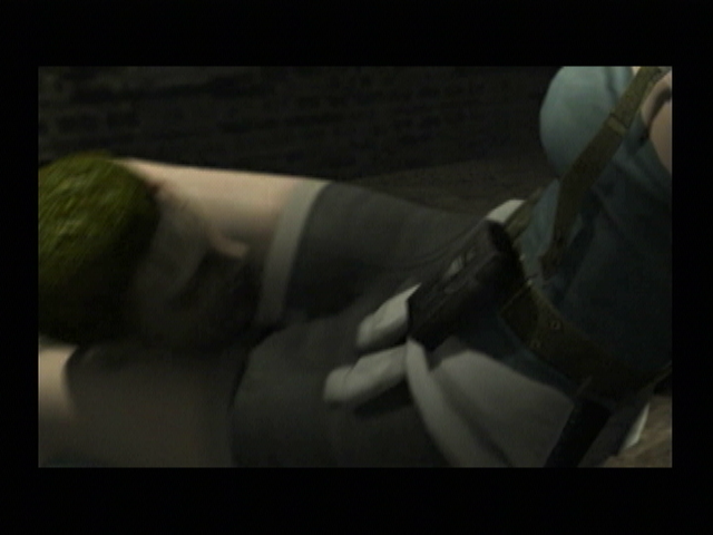 Resident Evil: The Umbrella Chronicles (Wii) screenshot: Jill breaks a zombie neck... with little to show for doing so.