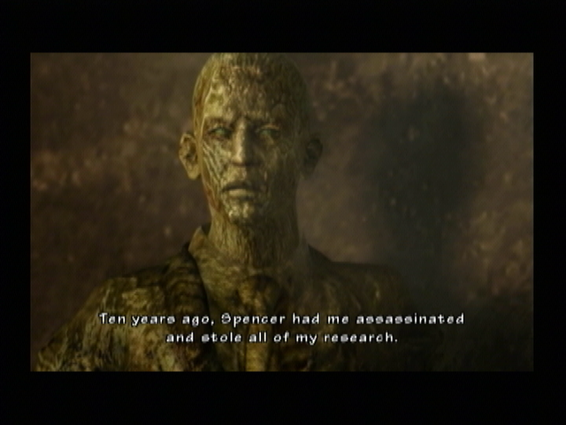 Resident Evil: The Umbrella Chronicles (Wii) screenshot: Umbrella founder turned leech man.
