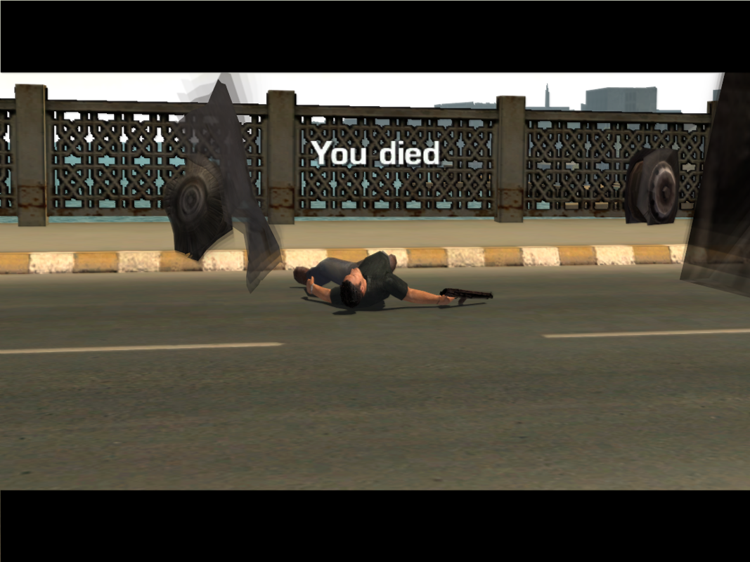 Driv3r (Windows) screenshot: You died.