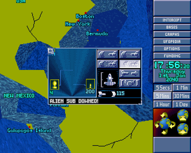 X-COM: Terror from the Deep (PlayStation) screenshot: The alien craft was downed.