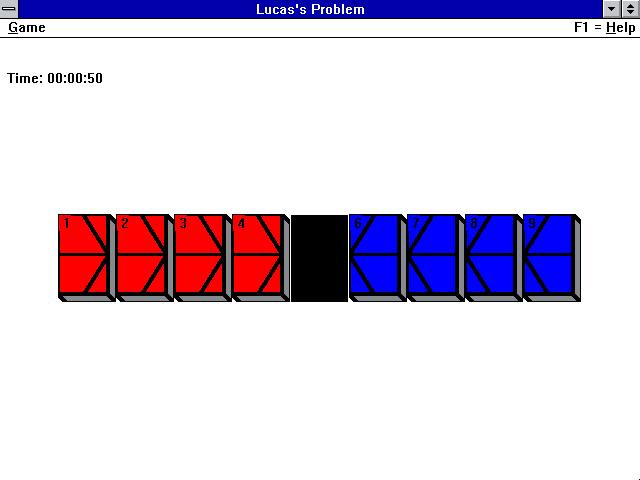 Lucas's Problem (Windows 3.x) screenshot: Main screen
