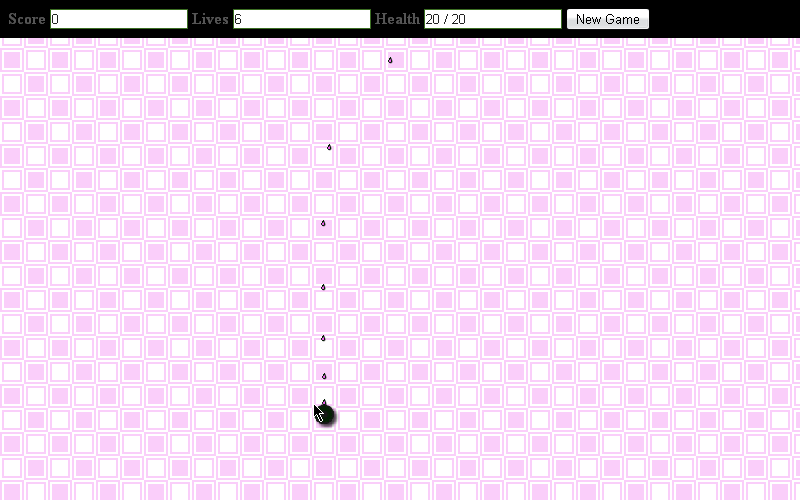 Evolution SHMUP (Browser) screenshot: Shooting on a pink playfield