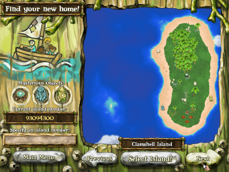 My Tribe (Linux) screenshot: This is the island we will make for.