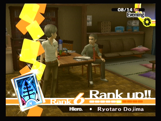 Shin Megami Tensei: Persona 4 (PlayStation 2) screenshot: Social rank level up