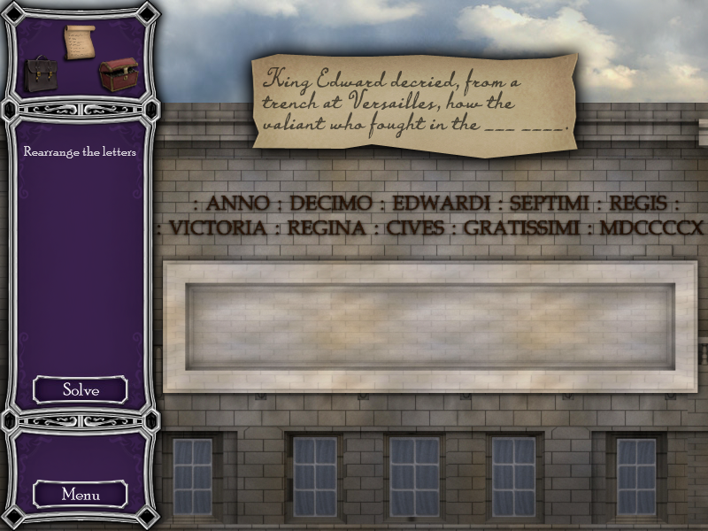 Hidden Mysteries: Buckingham Palace (Windows) screenshot: Anagrams