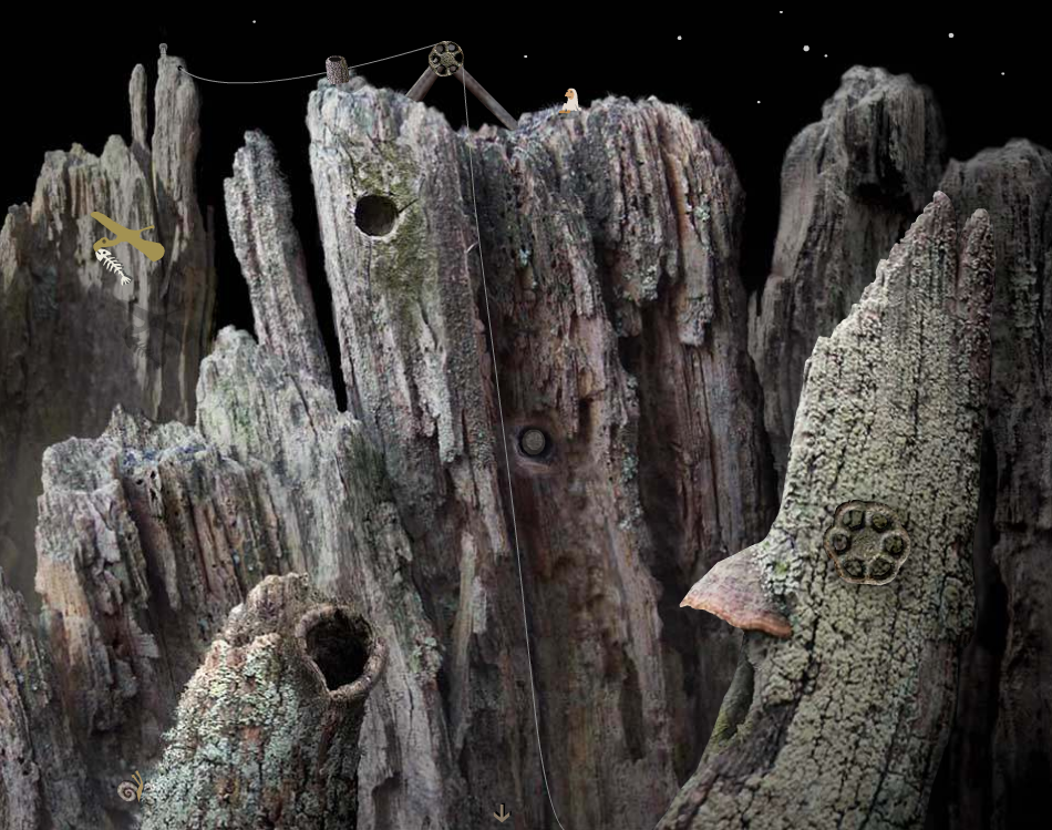 Samorost (Browser) screenshot: The third room is a blasted place