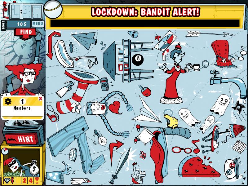Pictureka!: Museum Mayhem (Windows) screenshot: Fighting the burglar.