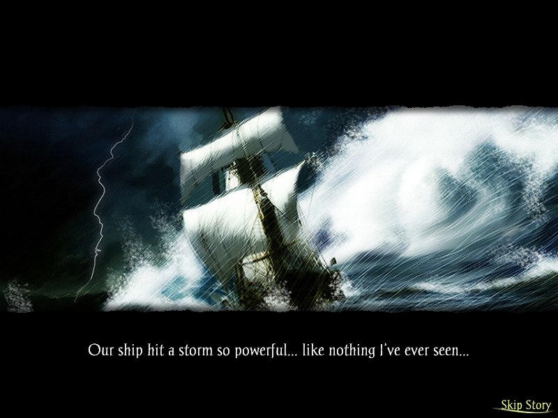 Adventures of Robinson Crusoe (Windows) screenshot: Sea storm