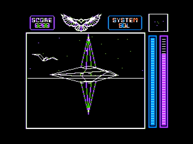 Stellar 7 (Apple II) screenshot: The warplink brings you to the next system.