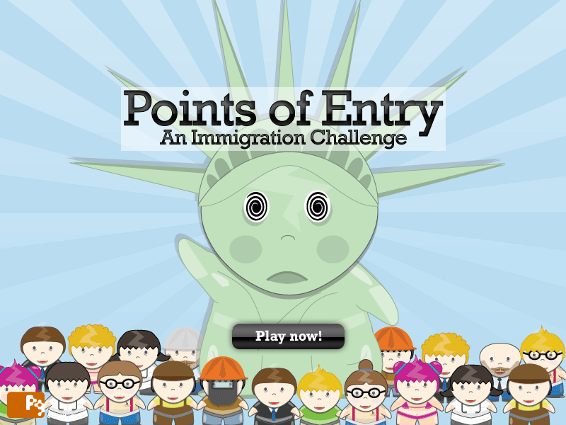 Points of Entry: An Immigration Challenge (Browser) screenshot: Title screen