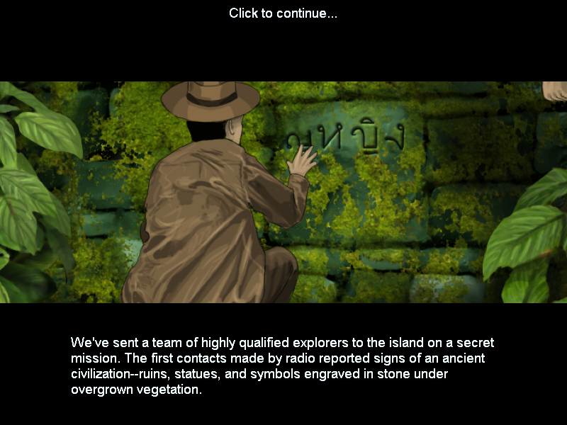 Rescue at Rajini Island (Windows) screenshot: Inscriptions