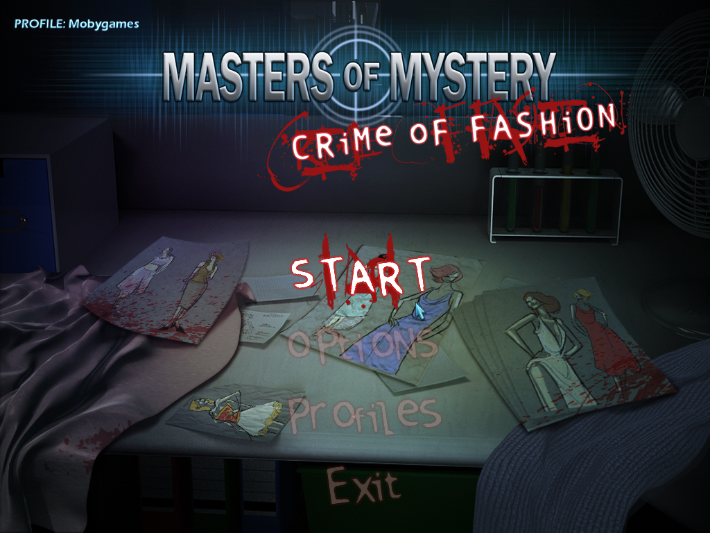 Masters of Mystery: Crime of Fashion (Windows) screenshot: Main menu